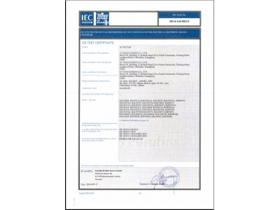 IEC证书样本